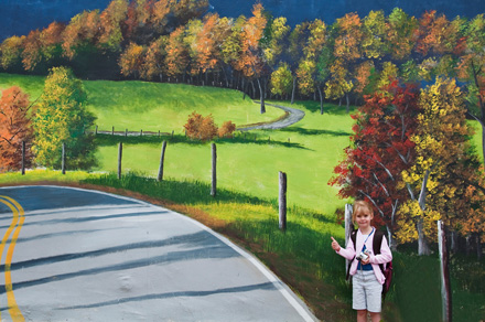 "Hitchhiking On A Mural" By Hugh Smith (Burnsville, North Carolina)sm