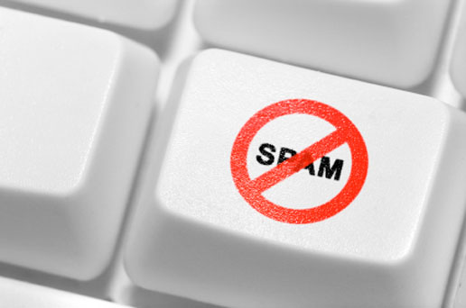 The button with an emblem of an antispam on the keyboard.