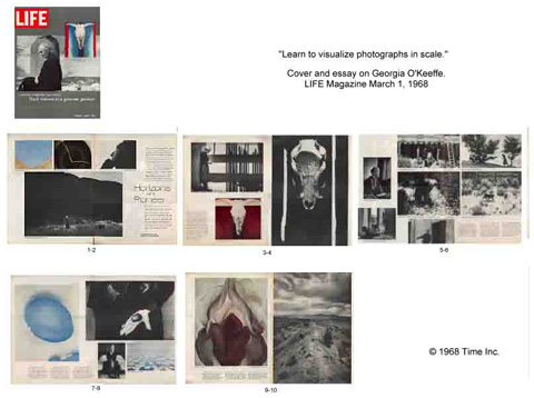 Layouts from a Georgia O'Keeffe essay in the March 1, 1968 issue of LIFE Magazine.