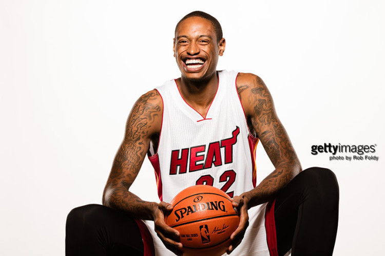 MIAMI, FL - SEPTEMBER 28: Greg Whittington #22 of the Miami Heat poses for a portrait during media day at AmericanAirlines Arena on September 28, 2015 in Miami, Florida. (Photo by Rob Foldy/Getty Images) *** Local Caption *** Greg Whittington