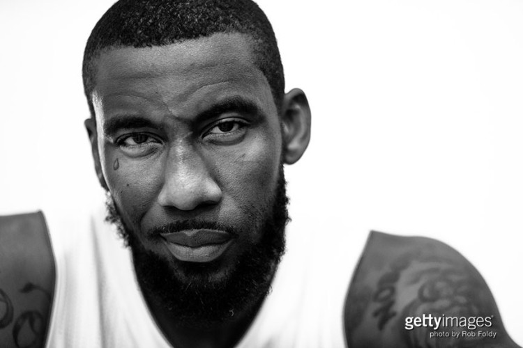 MIAMI, FL - SEPTEMBER 28: (EDITORS NOTE: Image has been converted to black and white.) Amar'e Stoudemire #5 of the Miami Heat poses for a portrait during media day at AmericanAirlines Arena on September 28, 2015 in Miami, Florida. (Photo by Rob Foldy/Getty Images) *** Local Caption *** Amar'e Stoudemire