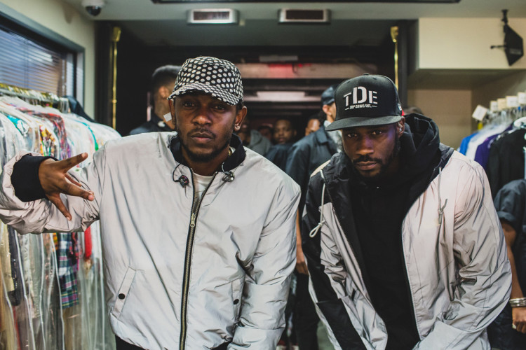 Kendrick Lamar and JAy Rock backstage at Saturday Night Live after their performance. (Photo by Jeff Lombardo)
