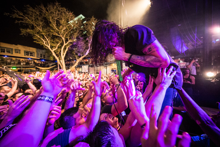 Spencer Chamberlain of Underoath performs on March 16, 2016 at Jannus Live in St. Petersburg, Florida