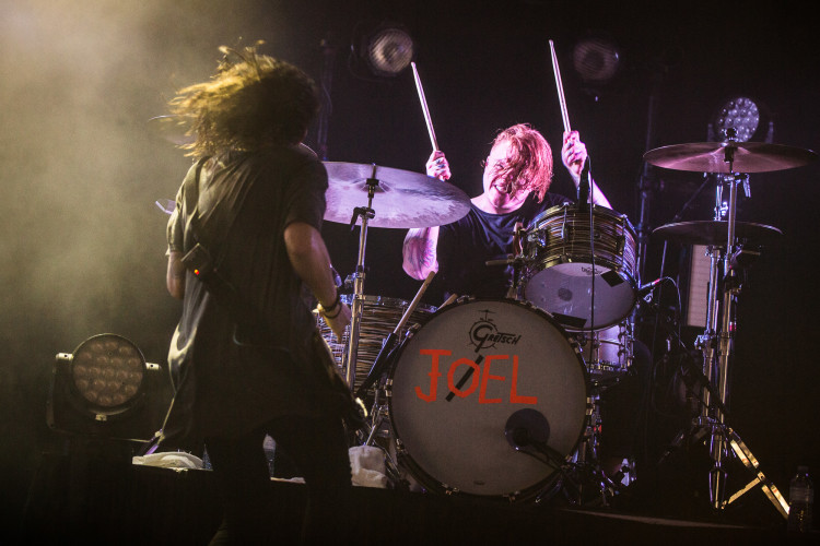 Spencer Chamberlain and Aaron Gillespie of Underoath perform on April 24, 2016 at Hard Rock Live in Orlando, Florida